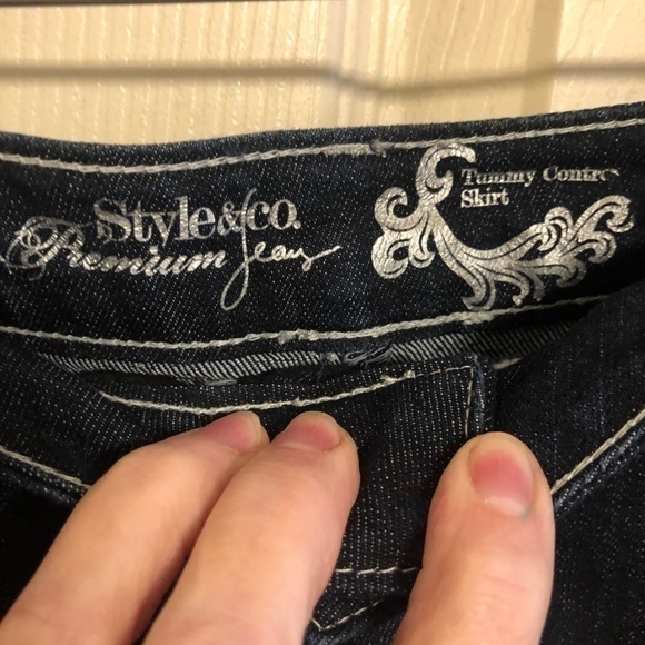 Embellished Levi Knee Length Skirt - Picture 8 of 13